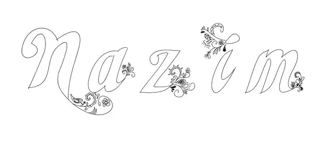 Coloriage Nazim - Prénom à imprimer
