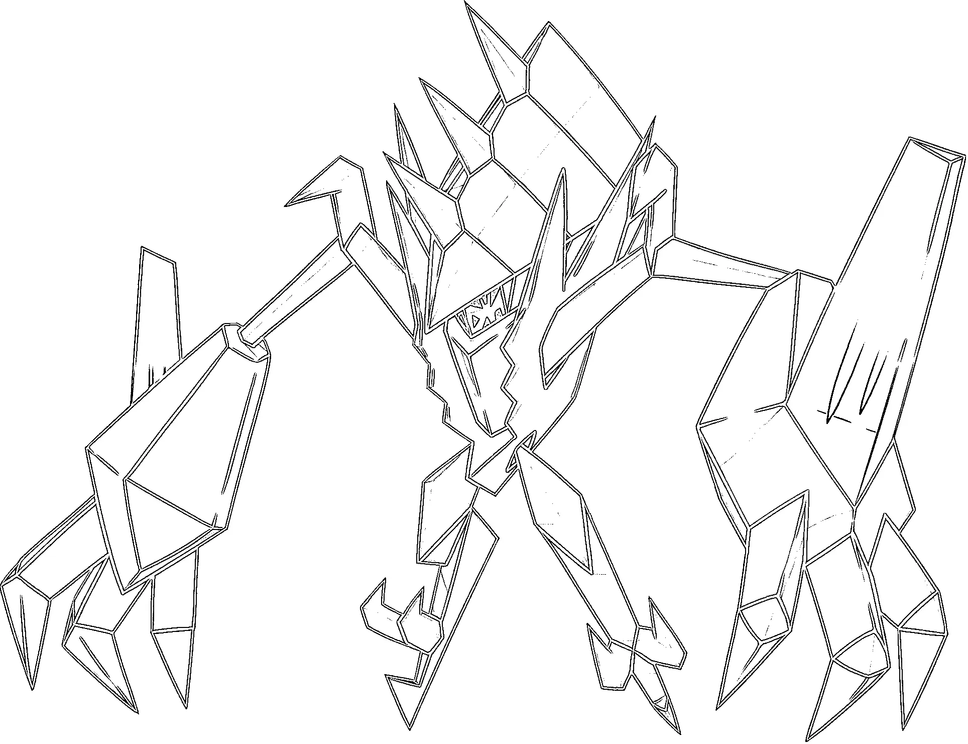 Coloriage Necrozma forme prisme Pokémon légendaire - Pokémon légendaire à imprimer
