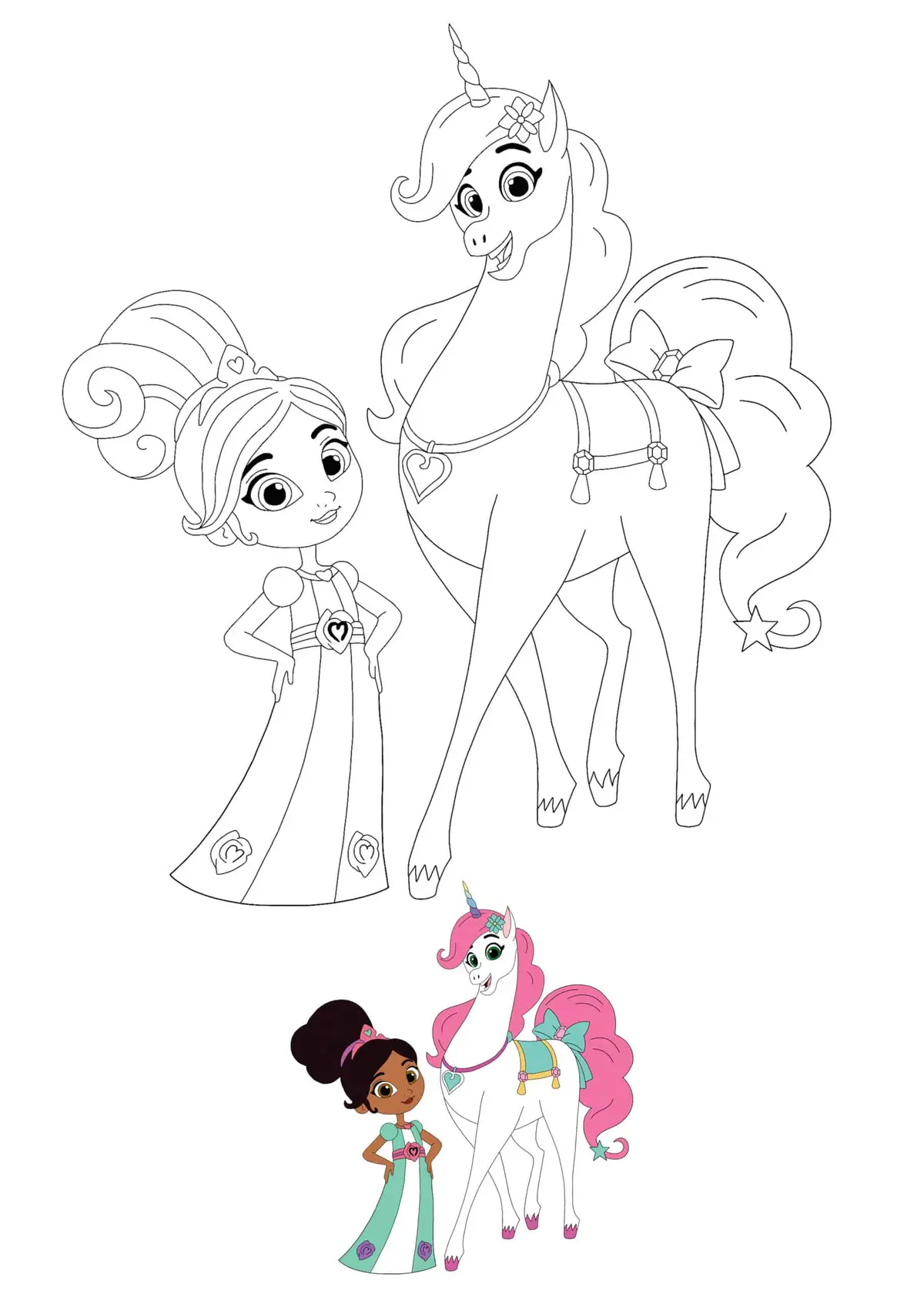Coloriage Nella Princesse Chevalière - Princesse à imprimer