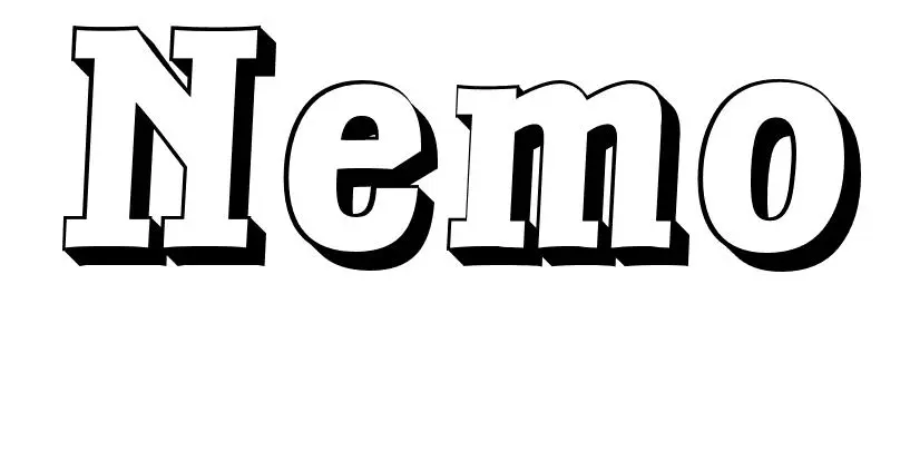 Coloriage Nemo - Prénom à imprimer