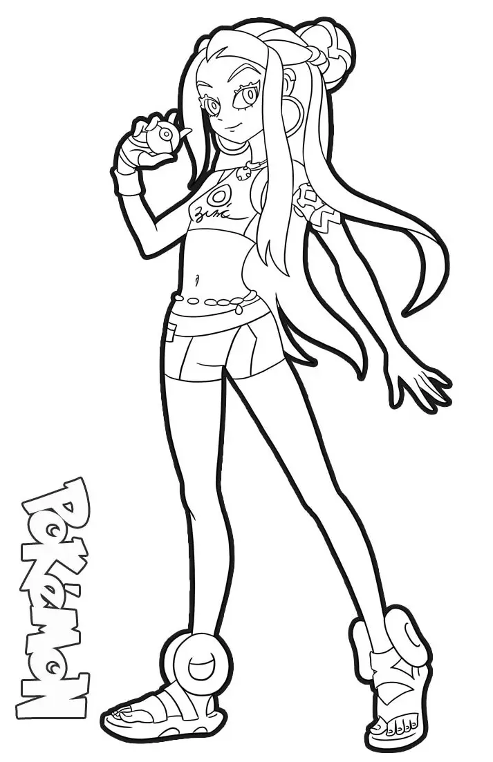 Coloriage Nessa Pokemon Sword And Shield - Pokémon à imprimer