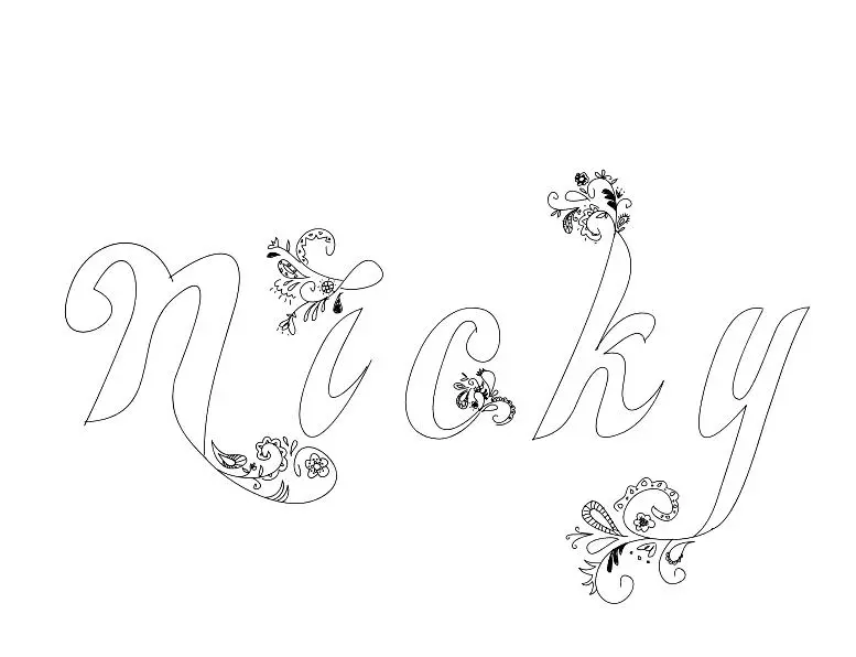 Coloriage Nicky - Prénom à imprimer