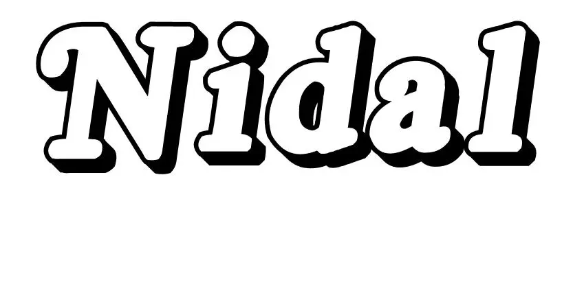 Coloriage Nidal - Prénom à imprimer