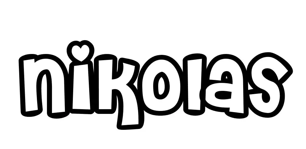 Coloriage Nikolas - Prénom à imprimer