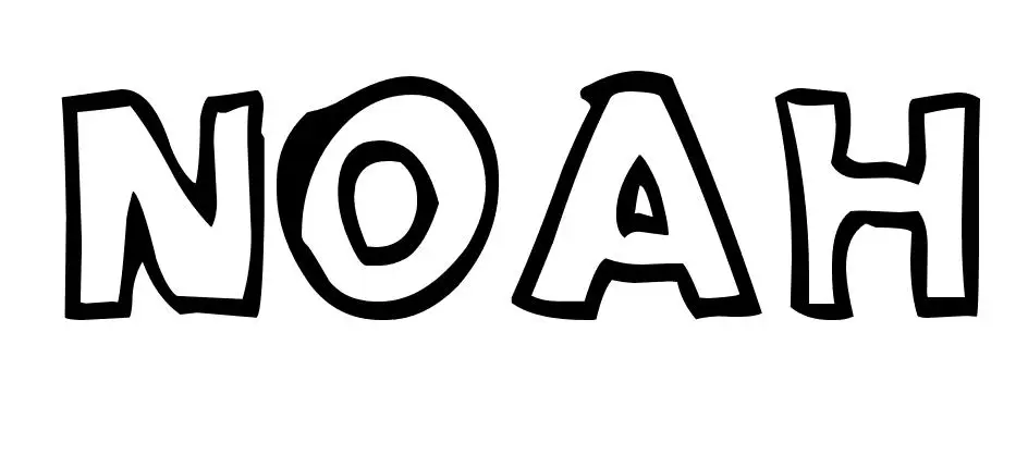 Coloriage Noah - Prénom à imprimer