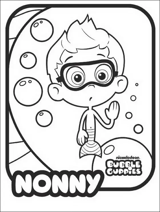 Coloriage Nonny Bubble Guppies - Bubulle guppies à imprimer