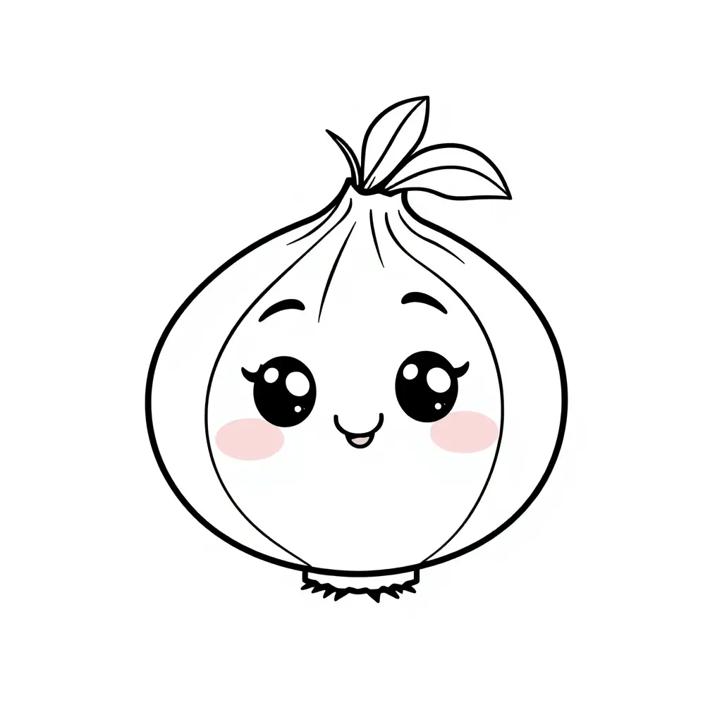 Coloriage Oignon Maternelle Légumes Kawaii - Legumes à imprimer