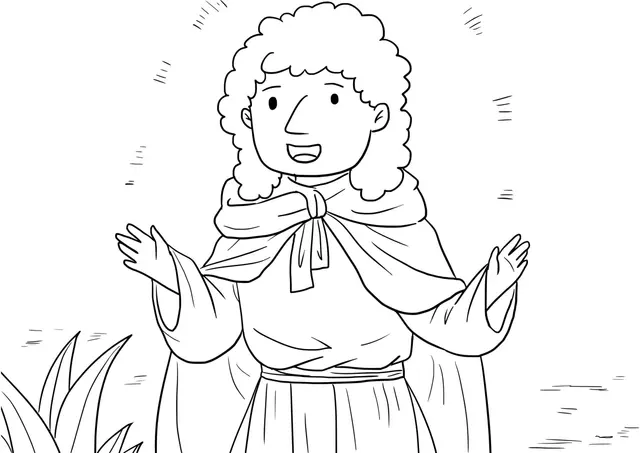 Coloriage Le lépreux guéri par Jésus - Scène biblique - Jésus à imprimer