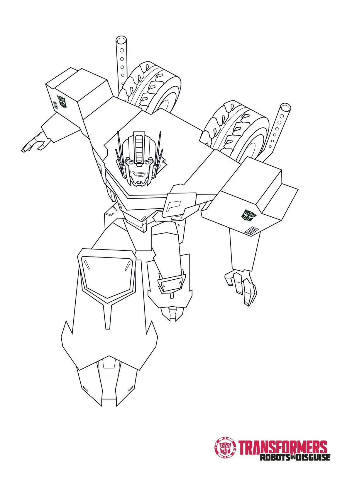 Disegno di Optimus Prime robot guerriero trasformabile da stampare