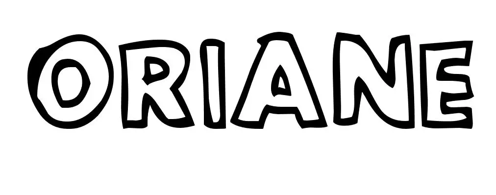 Coloriage Oriane - Prénom à imprimer
