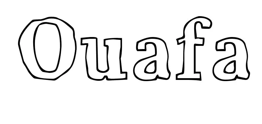 Coloriage Ouafa - Prénom à imprimer