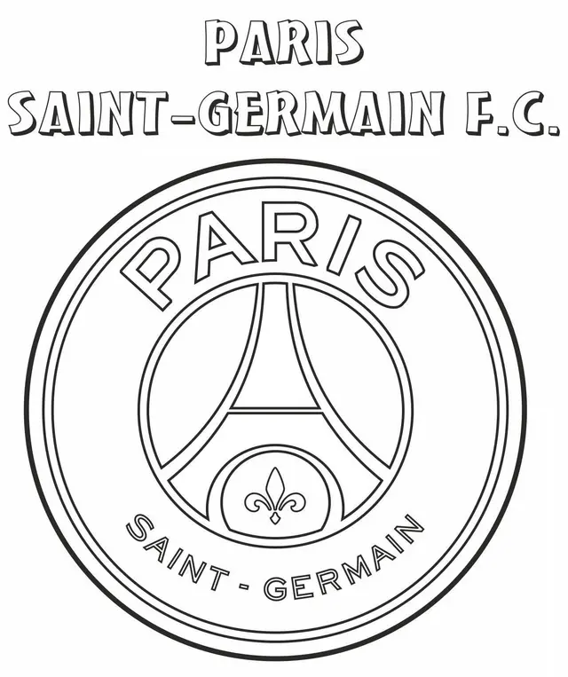 Coloriage Psg Logo Paris Saint Germain Fc - PSG Paris Saint-Germain à imprimer