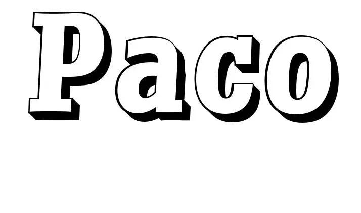 Coloriage Paco - Prénom à imprimer