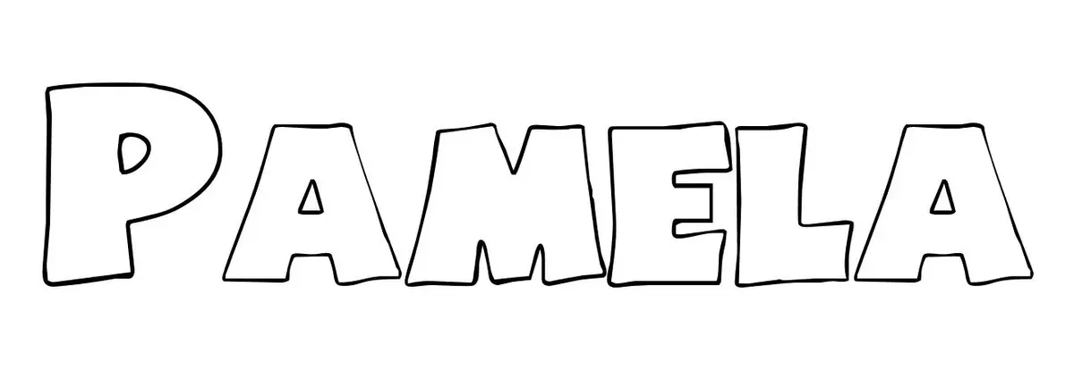 Coloriage Pamela - Prénom à imprimer