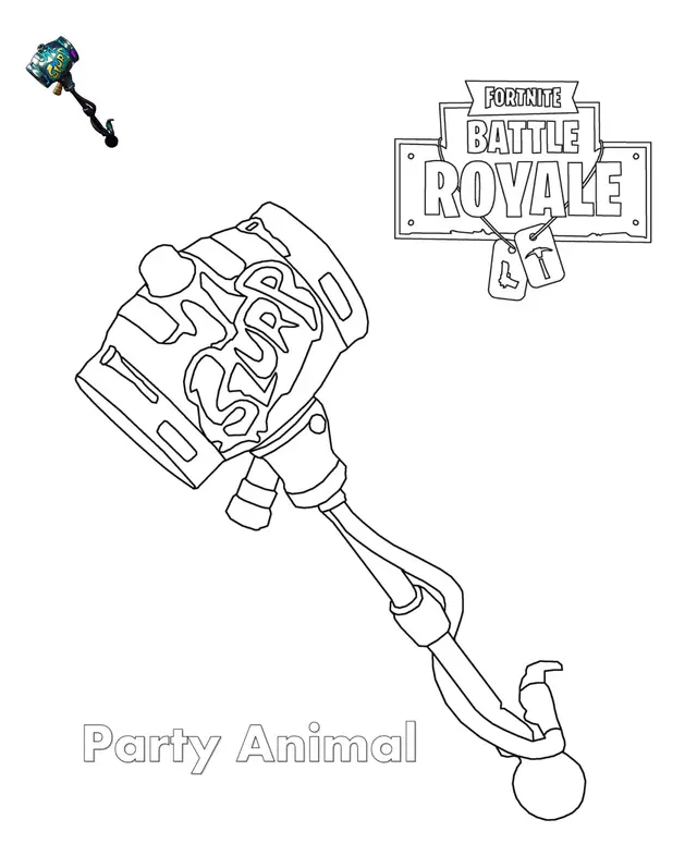 Coloriage Party Animal Fortnite - Fortnite à imprimer