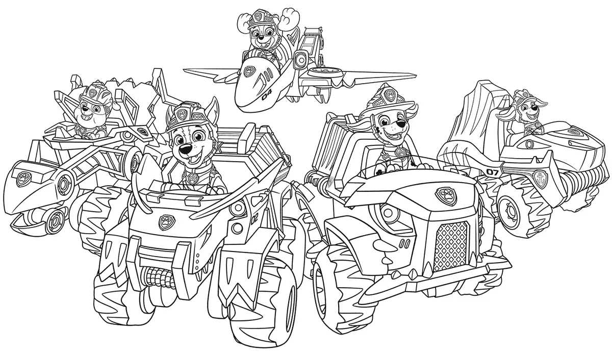 Coloriage Pat Patrouille Chiots Dino Rescue - Pat patrouille à imprimer