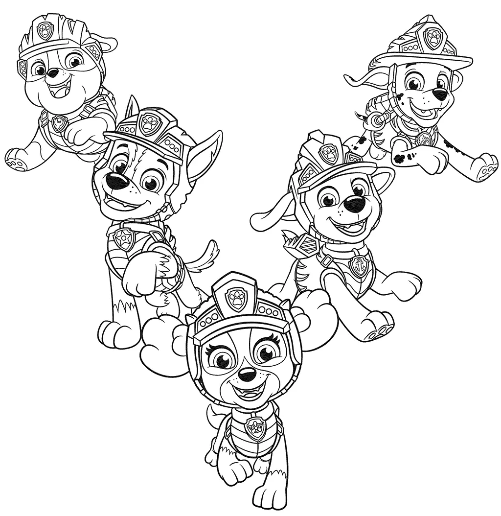 Coloriage Pat Patrouille Dino Rescue Chiots - Pat patrouille à imprimer
