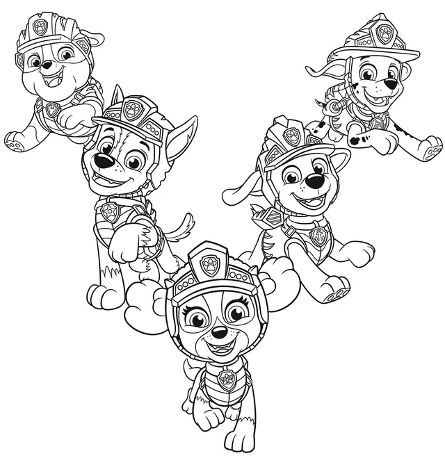 Coloriage Pat Patrouille Dino Rescue Chiots - Pat patrouille à imprimer