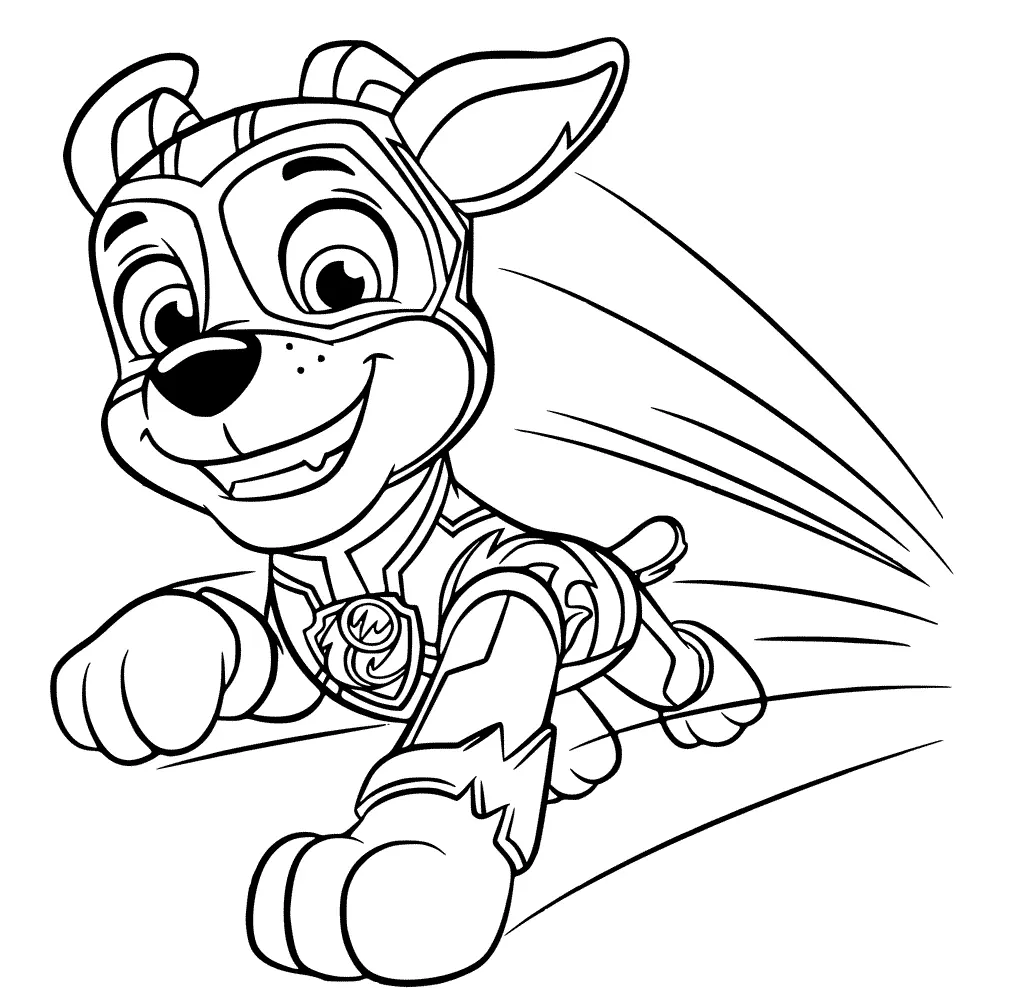 Coloriage Pat Patrouille Mighty Pups Chase - Pat patrouille à imprimer