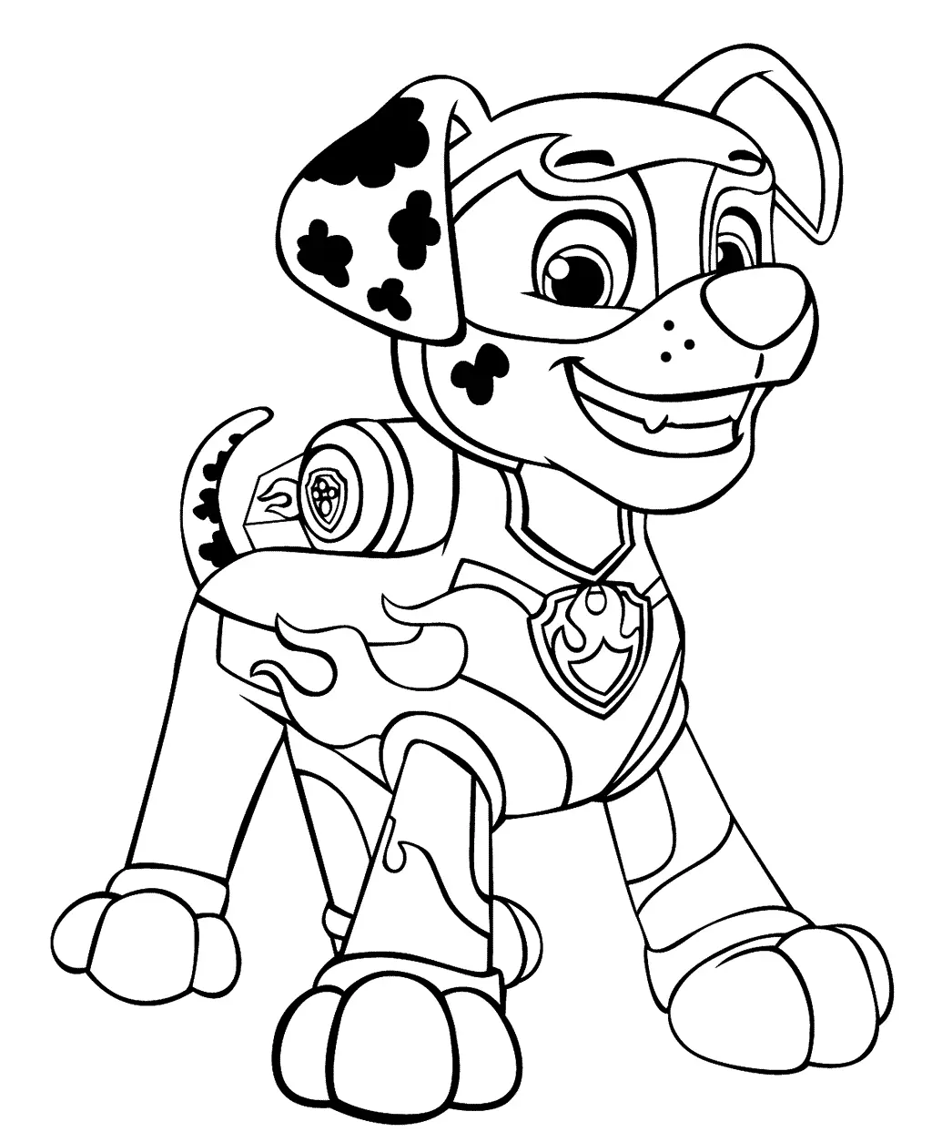 Coloriage Pat Patrouille Mighty Pups Marshal Pour Enfants - Pat patrouille à imprimer
