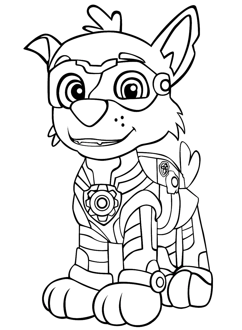Coloriage Pat Patrouille Mighty Pups Rockys - Pat patrouille à imprimer
