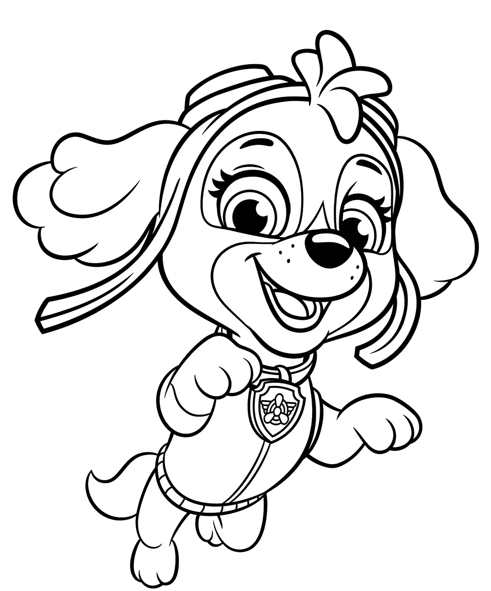Coloriage Pat Patrouille Skye - Pat patrouille à imprimer