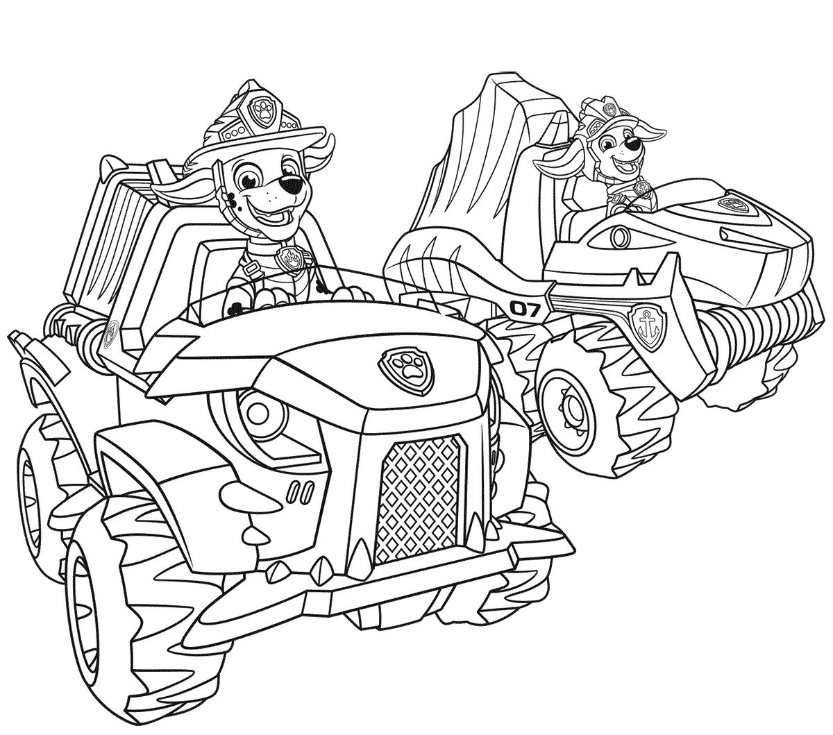 Coloriage Pat Patrouille Voiture 4x4 - Pat patrouille à imprimer