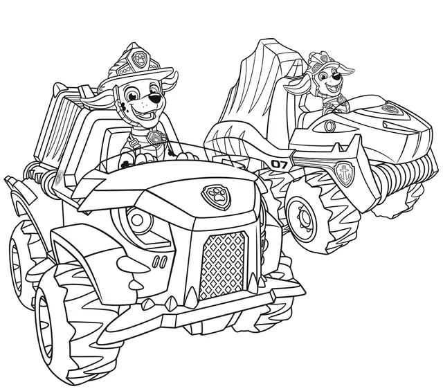 Coloriage Pat Patrouille Voiture 4x4 - Pat patrouille à imprimer