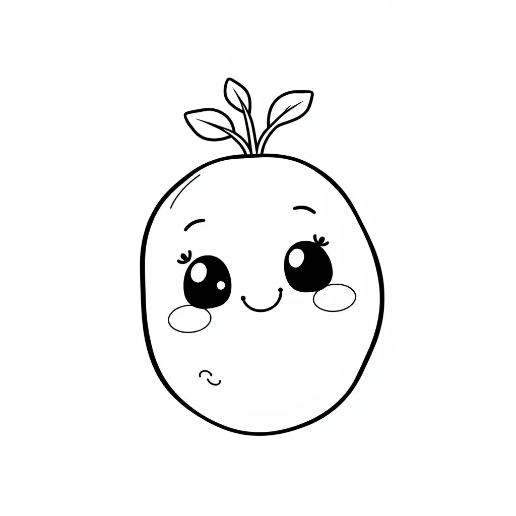 Coloriage Patate Maternelle Légumes Kawaii - Legumes à imprimer