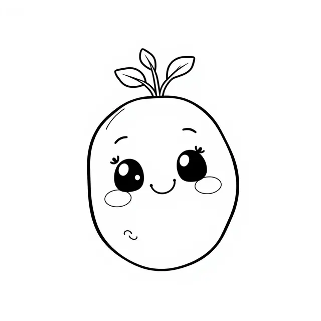 Coloriage Patate Maternelle Légumes Kawaii - Legumes à imprimer