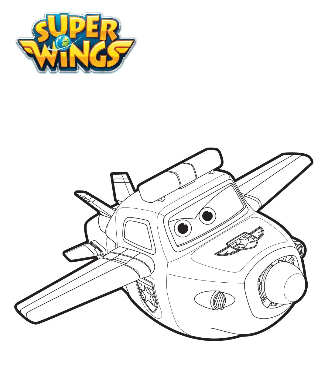 Coloriage Paul En Mode Avion - Super wings à imprimer