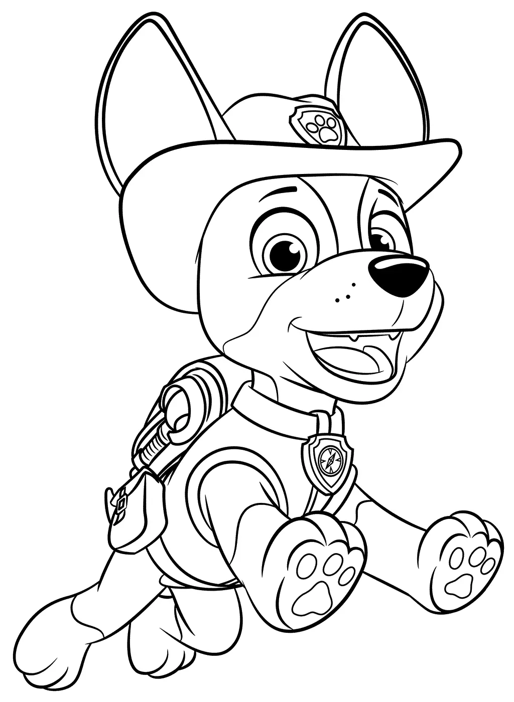 Coloriage Tracker, le petit chien de la jungle Pat Patrouille - Pat patrouille à imprimer
