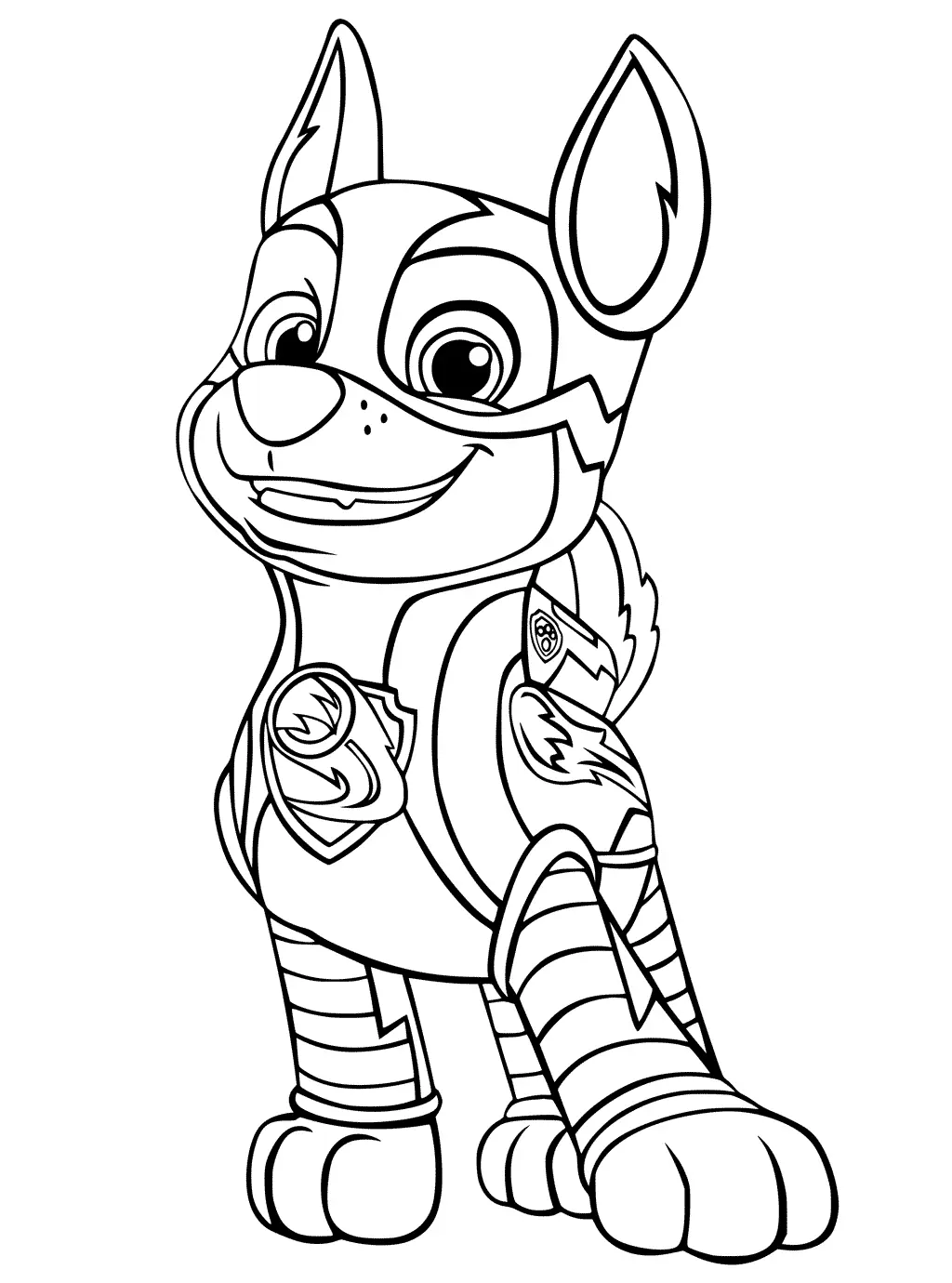 Coloriage Chase Chiots Surpuissants Pat Patrouille - Pat patrouille à imprimer