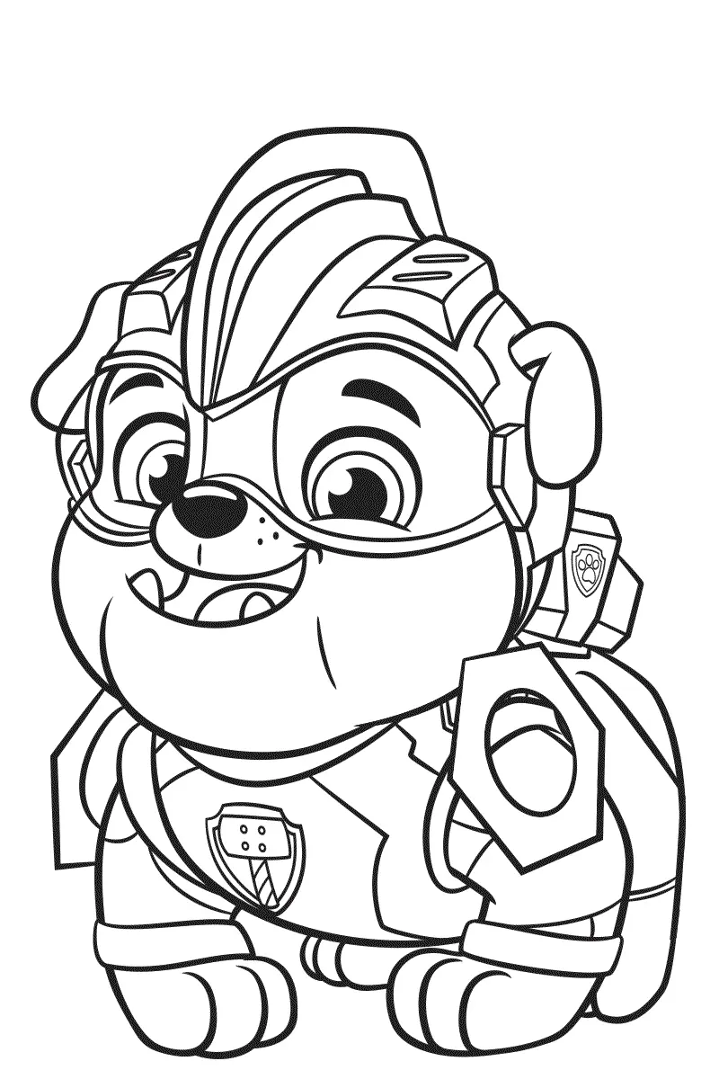 Coloriage Rubble des Super Chiots Pat Patrouille - Pat patrouille à imprimer