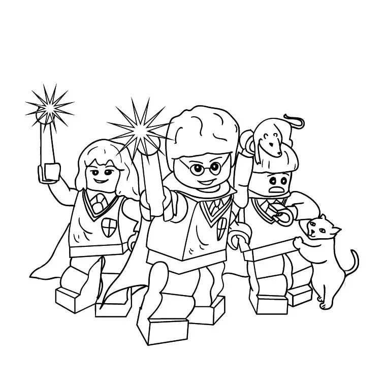 Coloriage Personnages Célèbres Harry Potter - Lego harry potter à imprimer