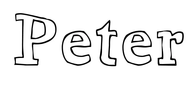 Coloriage Peter - Prénom à imprimer