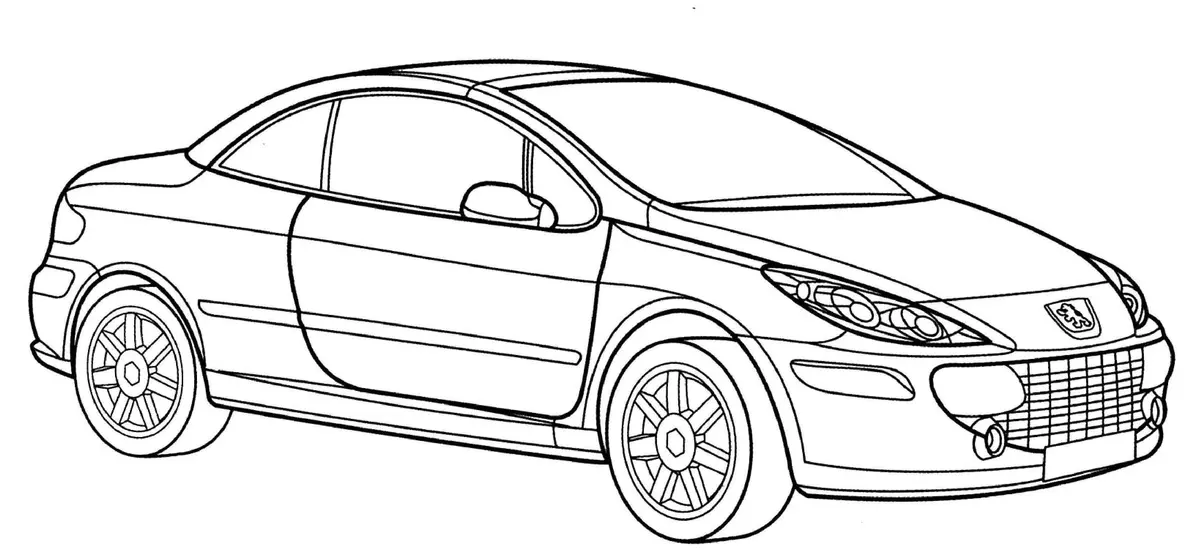 Coloriage Peugeot 307 Cc - Voiture à imprimer