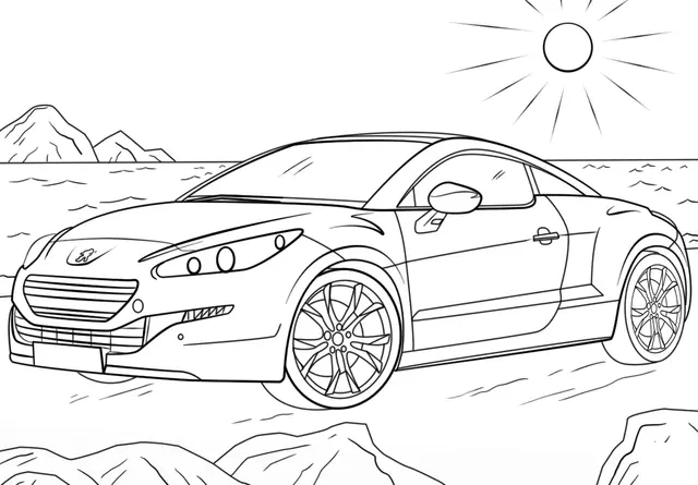 Coloriage Peugeot Rcz - Voiture à imprimer