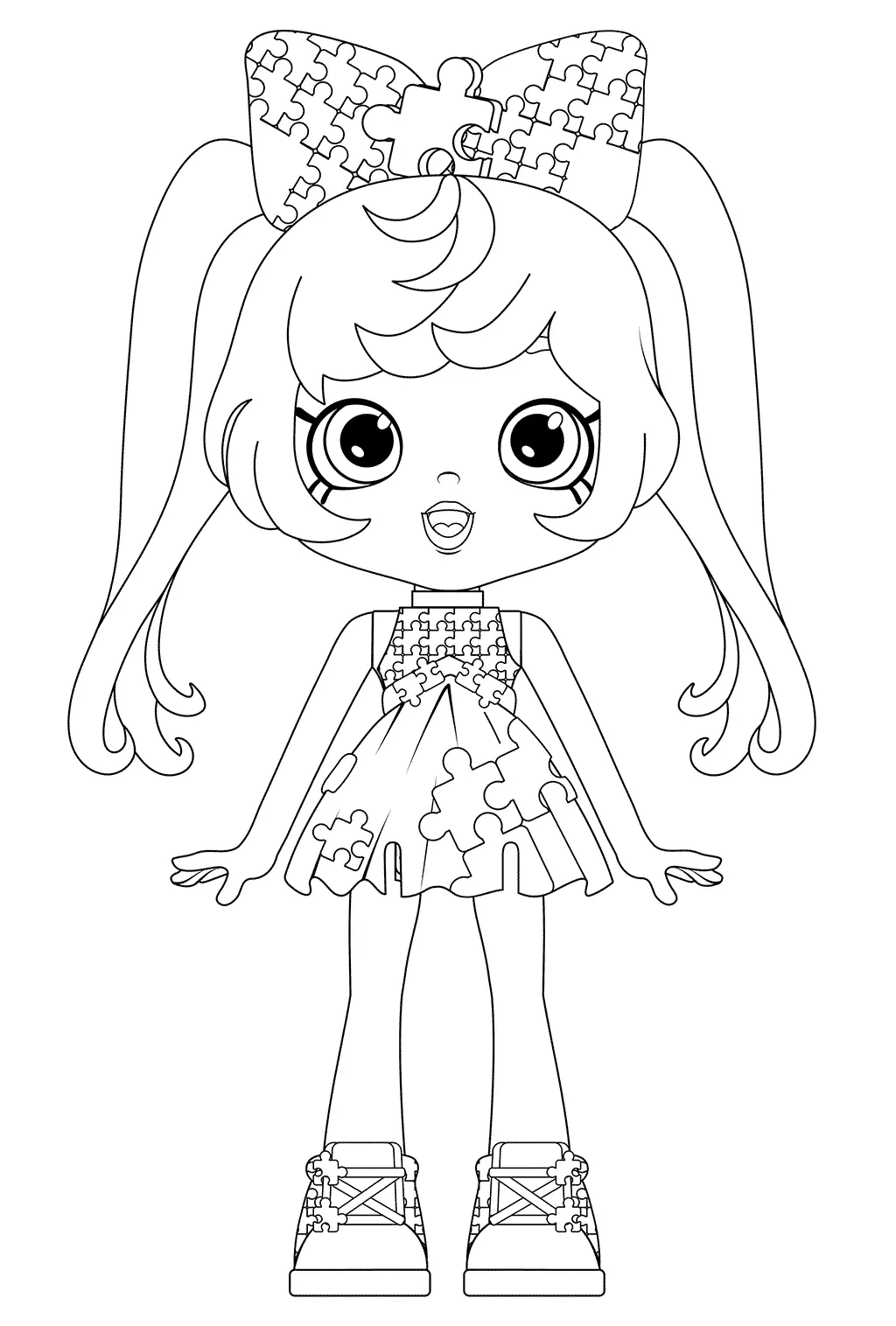 Coloriage Pia Puzzle From Happy Places Mousy Hangout - Shoppies dolls à imprimer