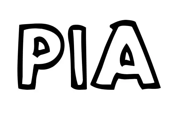 Coloriage Pia - Prénom à imprimer