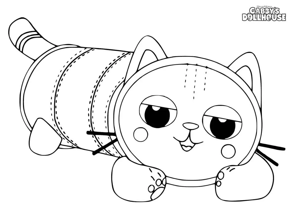Pillow Cat from Gabby's Dollhouse coloring page to print