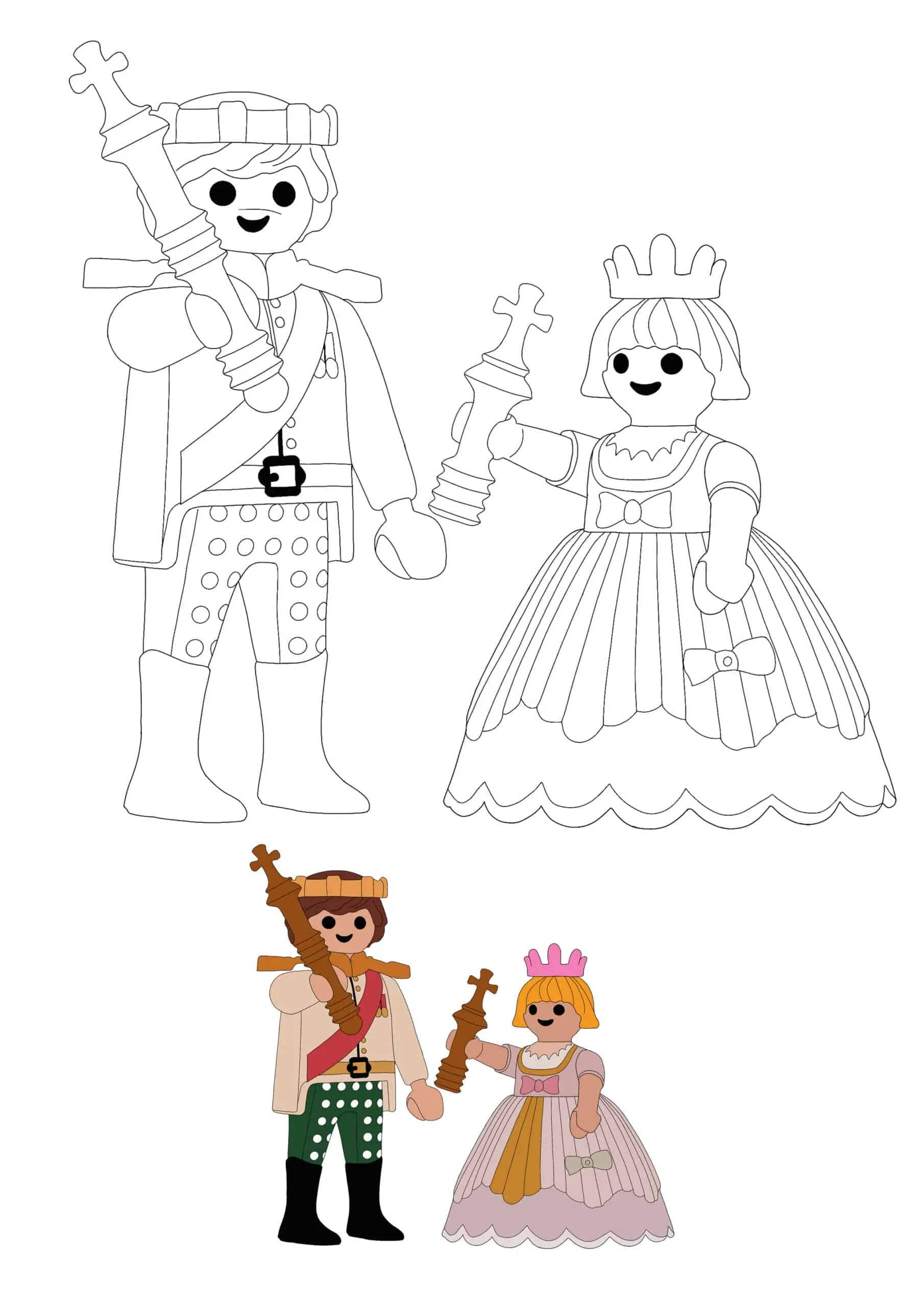 Coloriage Playmobil Prince And Princesse - Princesse à imprimer