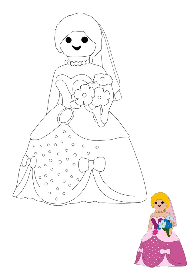 Ausmalbild Playmobil Prinzessin zum Ausdrucken