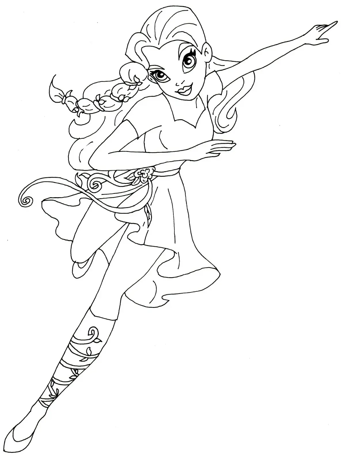 Coloriage Poison Ivy Super Hero Girls Dc - Super héros à imprimer