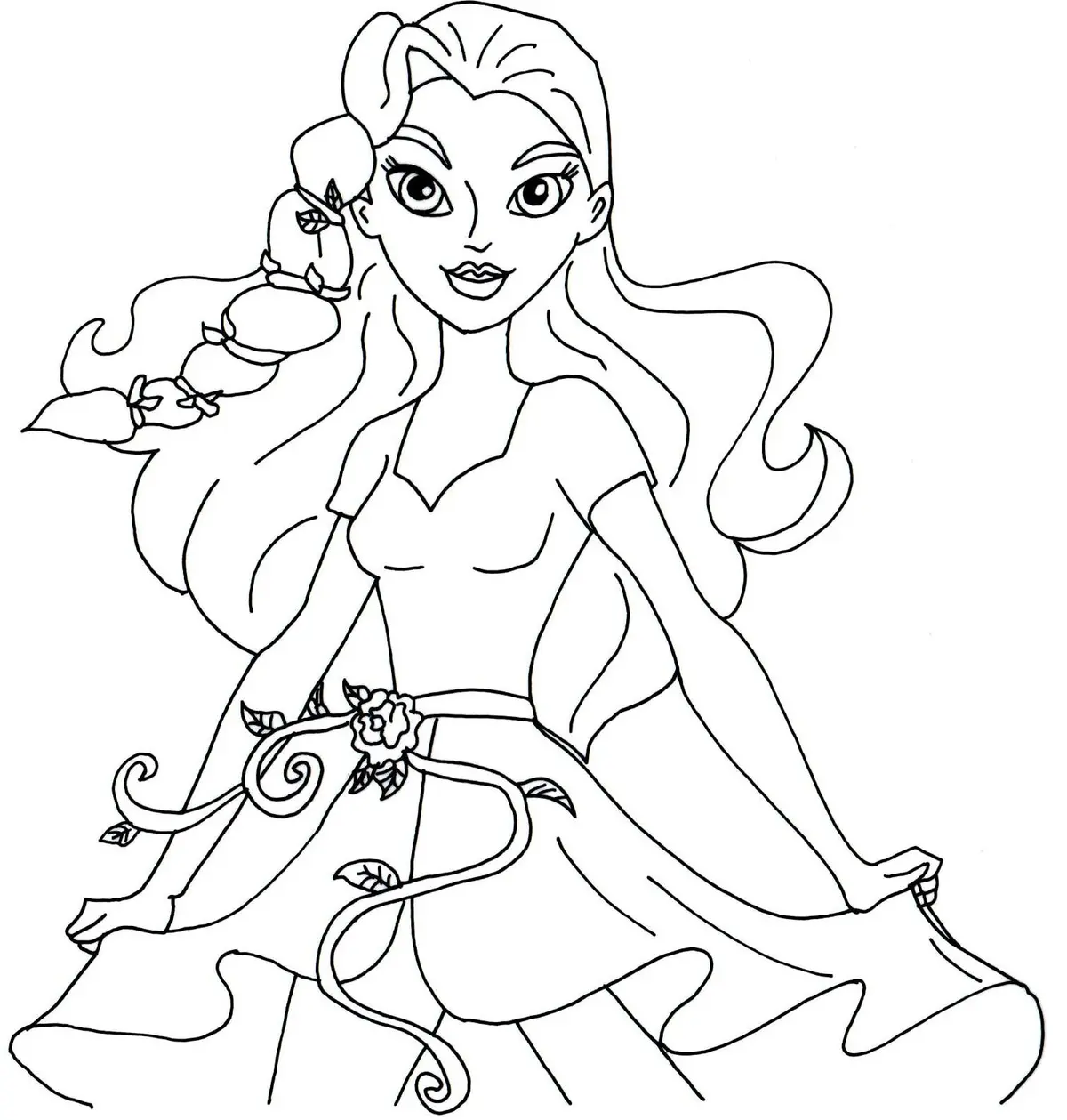 Poison Ivy Super Hero Girls coloring page to print