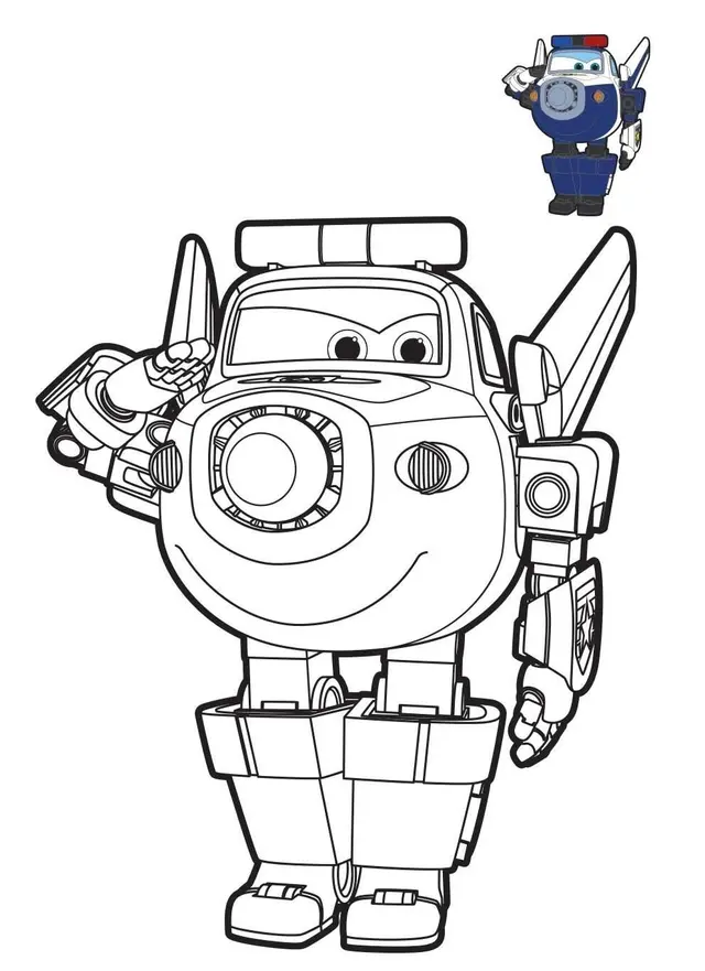 Coloriage Police Robot Train - Robot à imprimer