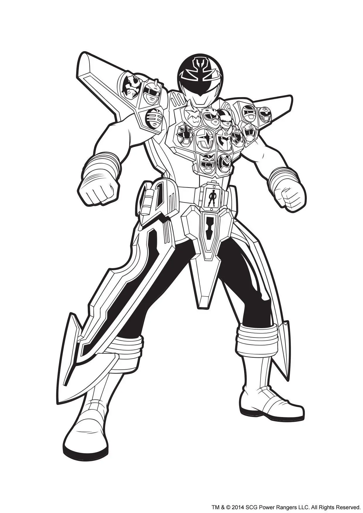Coloriage Power Rangers Argent En Armure - Gulli à imprimer