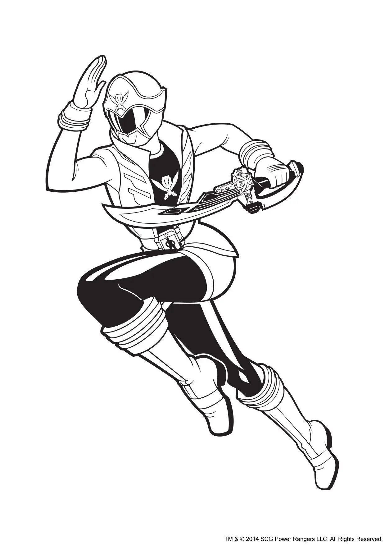Coloriage Power Rangers rose en tenue de combat - Gulli à imprimer
