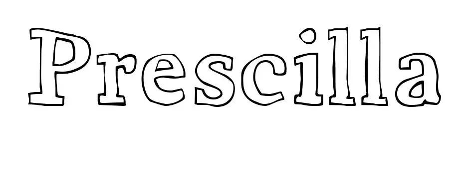 Coloriage Prescilla - Prénom à imprimer