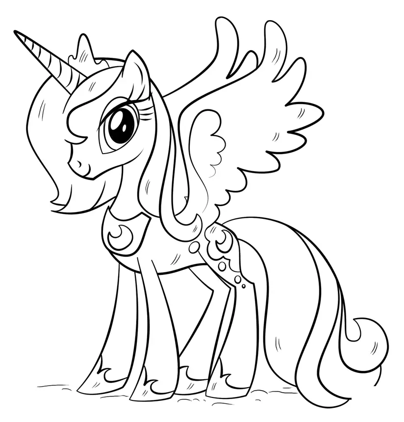 Ausmalbild Prinzessin Pegasus – Mein kleines Pony zum Ausdrucken